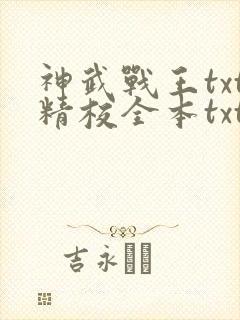 神武战王txt精校全本txt