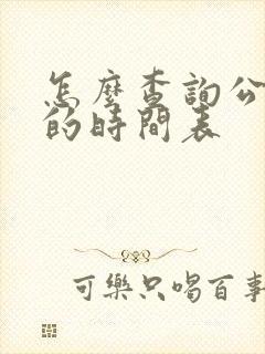 怎么查询公交车的时间表