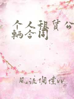 个人租赁公司车辆合同