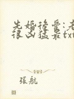 先婚后爱:老公很凶猛最txt下载 先婚后爱:老公很凶猛最txt下载