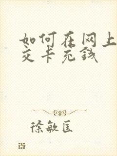 如何在网上给公交卡充钱