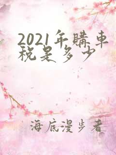 2021年购车税是多少