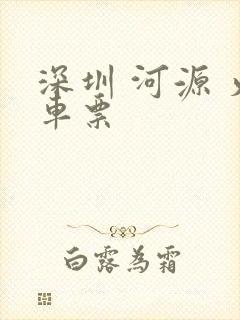 深圳 河源 火车票