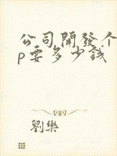 公司开发个app要多少钱