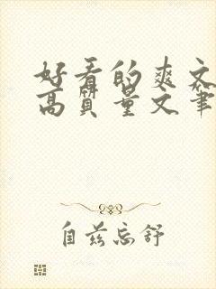 好看的爽文小说高质量文笔好