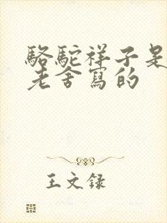 骆驼祥子是不是老舍写的