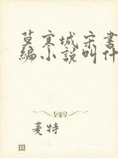 莫寒城宋书桐改编小说叫什么 莫寒城宋书桐改编小说叫什么