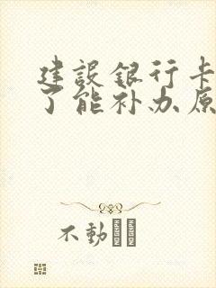 建设银行卡丢失了能补办原卡吗