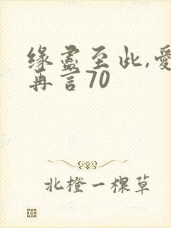 缘尽至此,爱不再言70 缘尽至此,爱不再言70