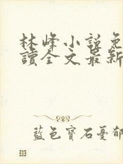林峰小说免费阅读全文最新章节顶点
