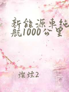 新能源车纯电续航1000公里 新能源车纯电续航1000公里