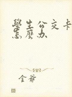 学生公交卡丢了怎么办