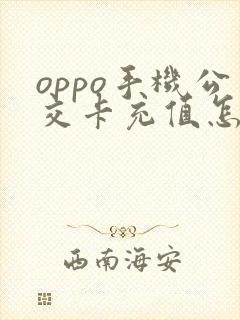 oppo手机公交卡充值怎么充