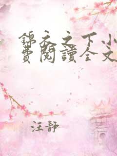 锦衣之下小说免费阅读全文无删减