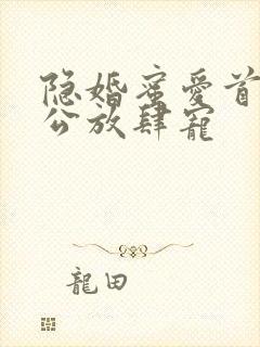 隐婚蜜爱首席老公放肆宠