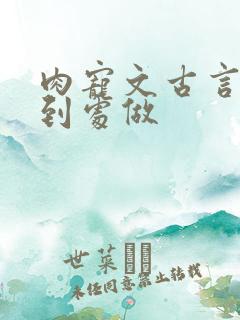 肉宠文古言很肉到处做