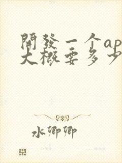 开发一个app大概要多少钱