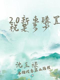 2.0新车购置税是多少