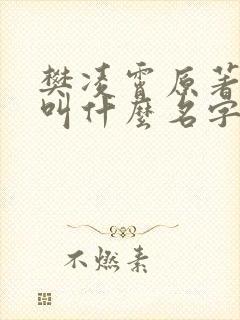 樊凌霄原著小说叫什么名字