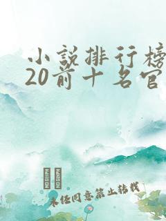 小说排行榜2020前十名官场