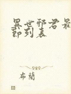 异世邪君最新章节列表