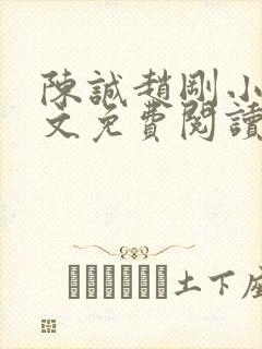 陈诚赵刚小说全文免费阅读