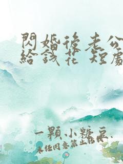 闪婚后老公天天给钱花 短剧