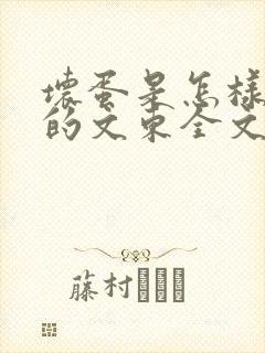 坏蛋是怎样炼成的文东全文阅读小说