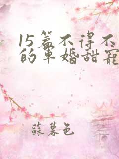 15篇不得不看的军婚甜宠文