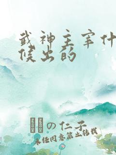 武神主宰什么时候出的