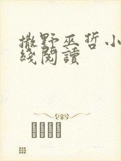撒野巫哲小说在线阅读