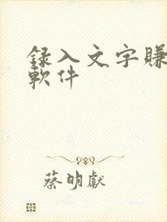 录入文字赚钱的软件