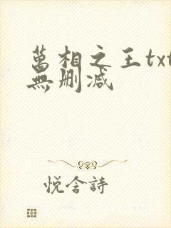 万相之王txt无删减