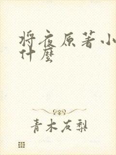 将夜原著小说叫什么