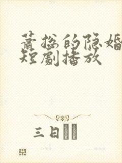 萧总的隐婚娇妻短剧播放