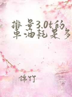 排量3.0t的车油耗是多少