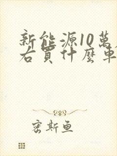 新能源10万左右买什么车
