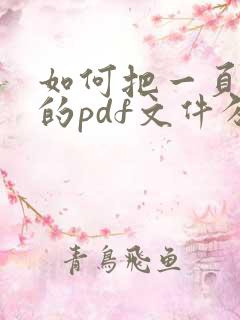 如何把一页很长的pdf文件分成很多页