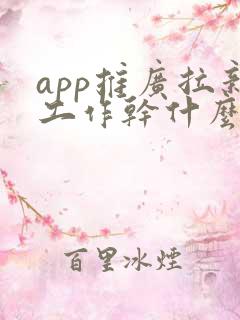 app推广拉新工作干什么