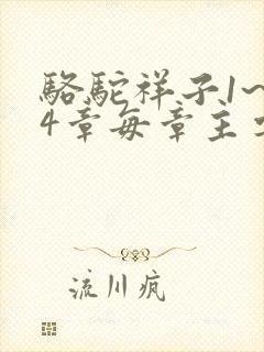 骆驼祥子1~24章每章主要内容
