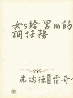 女s给男m的网调任务
