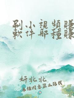刷小视频赚钱的软件哪种赚钱多