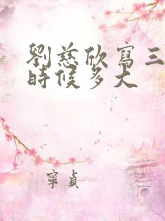 刘慈欣写三体的时候多大