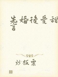 先婚后爱甜宠现言