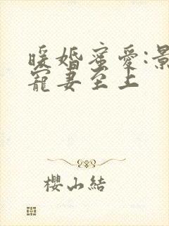 暖婚蜜爱:景少宠妻至上