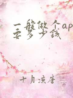 一般做个app要多少钱