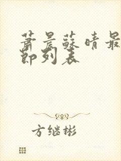 萧晨苏晴最新章节列表