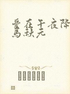 爱在午夜降临前马秋元