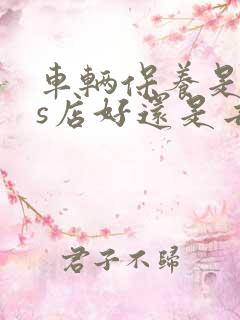 车辆保养是去4s店好还是去维修店好