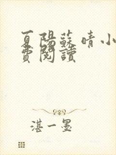 夏阳苏晴小说免费阅读